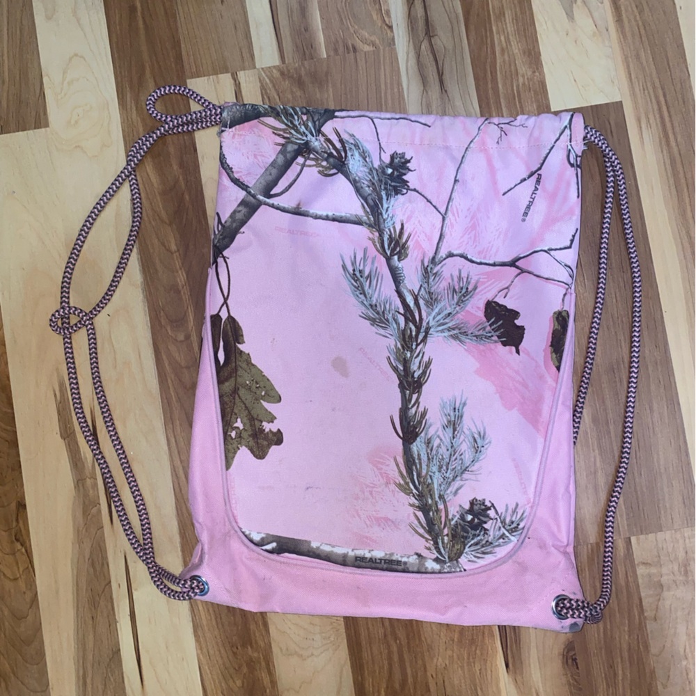 Pink Camo Drawstring Backpack - Picture 3 of 3